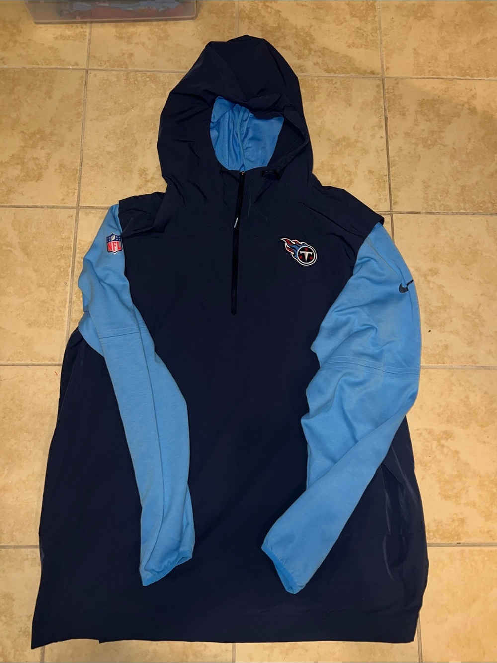 Nike Navy and Light Blue Tennessee Titans Hooded Pullover